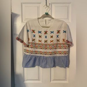 51) embroidered top